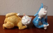 Set of Ceramic Cat Figurines With Wire Whiskers Amy Lacombe Style picture