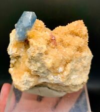 341 Gram Terminated Celestine On Calcite Matrix From Afghanistan. picture