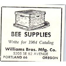 Williams Bros Mfg Co Bee Supplies Portland Oregon 1964 Magazine Ad AB6-S14 picture