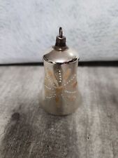 Antique Germany Hand Blown Glass Bell Christmas Tree Ornament Silver Gold White picture