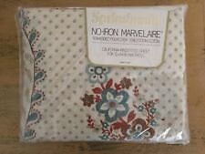 Vintage California King Fitted Sheet Cottage Flowers Springmaid picture