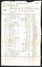 1879 A.W. Knowlton* Newburgh, ME A. Little & Co. Portland Large List Billhead picture