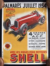 Shell Oil 1934 Grand Prix Winners Poster Auth Reprint GEO HAM Alfa Romeo P3 picture