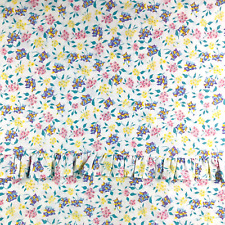 RARE Vtg OshKosh B'Gosh Twin Flat Percale Sheet Floral Ruffled USA Cottagecore picture