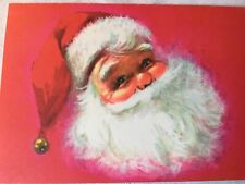 VTG Christmas Greeting Card Hot Pink Santa UNUSED Norcross picture