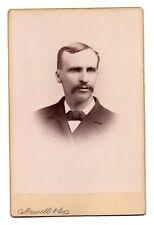 C. 1890s CABINET CARD NEWELL HANDSOME MAN WITH MUSTACHE PORTSMOUTH NEW HAMPSHIRE picture
