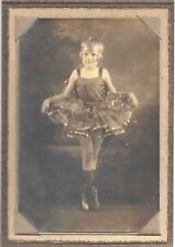 Old Black & White Photo Sweet Little Girl Ballerina Reading  Harrisburg PA 1920s picture