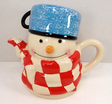 Hallmark Mitford Snowman Ceramic Tea Pot & Cup 7
