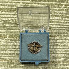 Boeing 15 Year 10k Gold Lapel Pin W/1 Green Stone Eagle Wings Airplane W/ Box picture