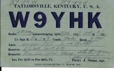 QSL 1937 Taylorsville KY  Betty Sams   radio card picture
