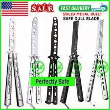 Butterfly Trainer Training Dull Tool Black Metal knife Practice Stainless Steel picture
