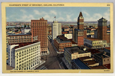 Fourteenth Street at Broadway, Oakland California CA Vintage Postcard picture