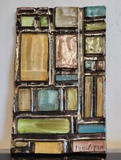 Vintage Tile Abstract Mosaic Art Jane Dart Style Signed Modnero Mid Century picture