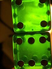 Rare Vintage Apple Green Translucent Bakelite Jumbo Tops & Bottoms Dice 102322 picture