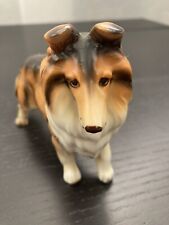 Lefton Collie Standing Dog Figurine Porcelain H02294 (?) Sticker 6”x4” picture