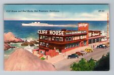 San Francisco CA-California, Cliff House And Seal Rocks Aerial Vintage Postcard picture