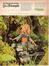 1967 Triumph Motorcycles Vintage Magazine Ad  Sexy Blonde Girl on Motorcycle picture