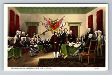 Washington DC-Declaration Of Independence US Capitol, Antique, Vintage Postcard picture