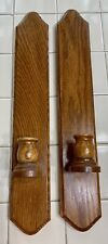 Pair Of Handmade Wooden Mountable Candle Holders picture