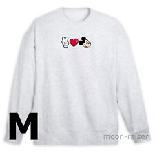 Disney Peace Love Mickey Mouse Pullover Sweatshirt Women's Medium Oversized Fit picture