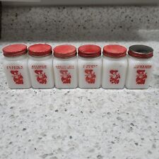 Vintage Tipp City Milk Glass Shaker Muskateer Jars Set of 6 RARE picture