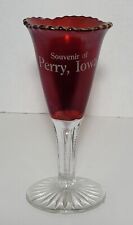 Vintage Ruby Red Glass Souvenir Of Perry, Iowa Collectible picture