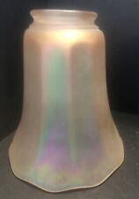  Peach Orange Iridescent Marigold Carnival Glass NuArt Lamp Shades 2 1/4
