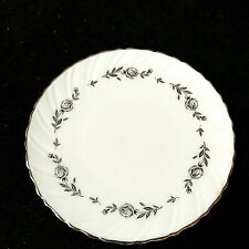 Vintage Porcelain Lenox Rosemont H522 White Bread Plate Platinum Roses & Rim  picture
