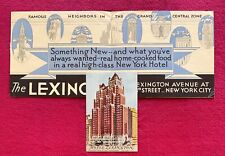 THE LEXINGTON HOTEL NEW YORK CITY - 1920's ADVERTISING MAILER & POSTCARD picture