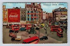 London England, Piccadilly Circus, Coca-Caola, Wrigleys Vintage History Postcard picture