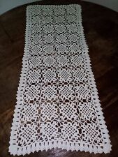 Fine Crochet LaceDoily Antique Vintage Ivory Grandmother's Delight Runner picture