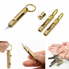 Mini 1/2/4PC Paper Pocket Knife Folding Keychain Brass Pendant Cutter Blade picture