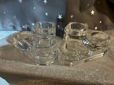 Set of 2 PartyLite Crystal Castle Tiered Votive Tea Light Candle Holders picture