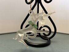 Vintage Handblown Frosted Glass Unicorn Christmas Ornament picture