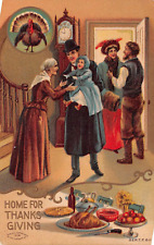 Home for Thanksgiving 1910 Embossed Postcard picture