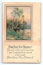 Trees River Bank Nature Sky Natural View Friends Greeting Card Vintage Postcard picture