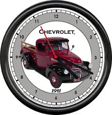 Licensed 1941 Chevy Pickup Truck Black Red Vintage  General Motors Wall Clock picture