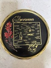 Wyoming State Map Souvenir Tray Metal 11