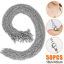 50pcs Wholesale Stainless Steel Silver Tone Necklace for DIY Jewelry Chains 18in picture