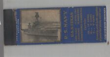 Matchbook Cover - Navy Ship USS Texas BB-35 picture
