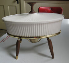 VINTAGE MCM ERNEST SOHN COVERED OVAL SHAPED CASSEROLE WITH STAND MID CENTURY MOD picture