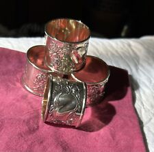 4 Baroque Silver plated Napkin Rings picture