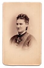 ANTIQUE CDV C. 1880s GROTECLOSS GORGOEUS YOUNG LADY IN DRESS BROADWAY NEW YORK picture