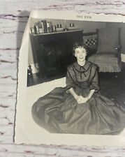 Vintage March 1960 Photo Pretty Teenage Girl In Dress- Elegant Hands, Short Hair picture