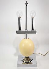 Maison Charles Style Ostrich Egg Table Lamp 1960s 1970s Post Modern Chrome picture
