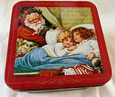 Vintage Collectible Father Christmas Pillar Box Cards Metal Tin - 5