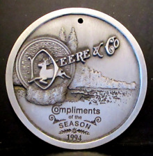 *John Deere & Co 1881 4 Legged Deer Logo Pewter Christmas Ornament 1994 SpecCast picture