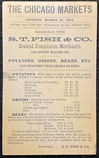 1893  **S. T. FISH & CO.** (THE CHICAGO MARKETS) UX10 ULYSSES GRANT POSTAL CARD picture