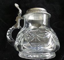 VINTAGE BLEIKRISTALL GERMAN HEAVY CRYSTAL AND PEWTER BAYERN STEIN picture