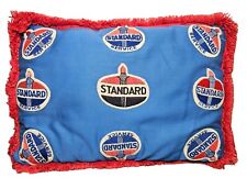 Standard Oil Service Vintage Handmade Pillow Blue Red 9 Patches 15
